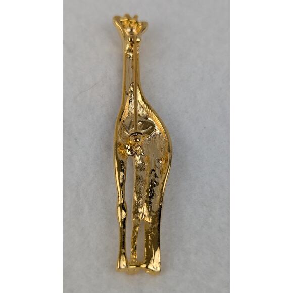 Giraffe gold vermeil pin/brooch Signed Liz claiborne Retro Y2K 23/4"x 5/8"EUC - Picture 5 of 8